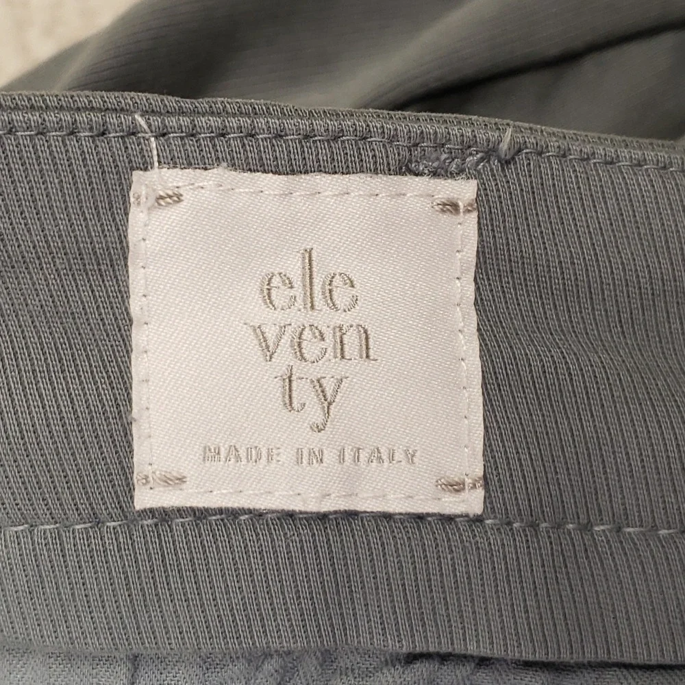 Eleventy Chino Pants Mens 34R Gray Pleated Cotton Blend Trousers Made in Italy